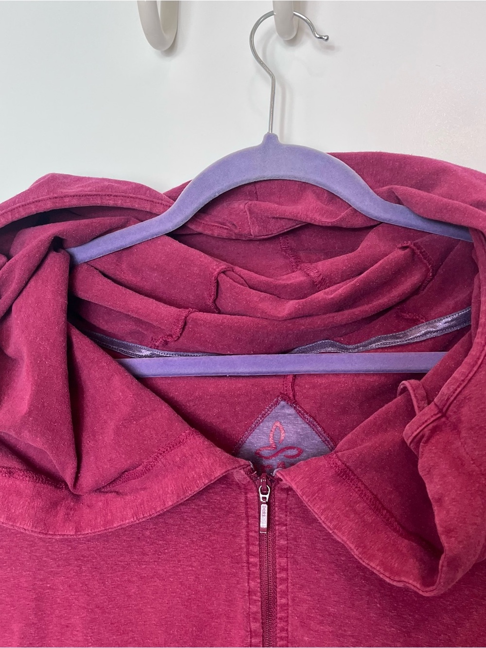 Prana Organic Cotton Hemp Plum Zip-Up Hoodie Hooded Lightweight Jacket XS Purple - Picture 2 of 6